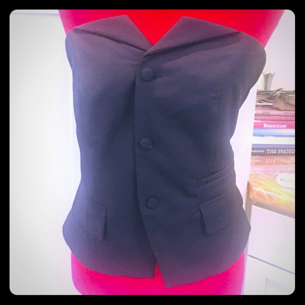 Soho strapless vest 3 button, zipper